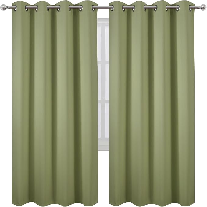 LEMOMO Sage Green Thermal Blackout Curtains/52 x 72 Inch/Set of 2 Panels Room - Image 2