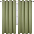 LEMOMO Blackout Curtains 66 x 72 Inch Long Sage Green Curtains Set of 2 Panels - Image 2