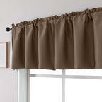 Chyhomenyc Brown Valances for Window, Room Darkening Short Curtains for Kitchen - Image 8