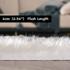 Goolela Round Sheepskin Rug 5ft Fluffy Circle Fuzzy Faux Fur Rug - Image 4