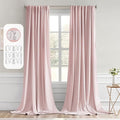 MIULEE Baby Pink Back Tab Blackout Curtains 96 Inch Long 2 Panels Set by MIULEE