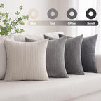 MIULEE Pack of 4 Neutral Grey Gradient Decorative Throw Pillow Covers 18x18 - Image 3