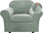 H.VERSAILTEX Rich Velvet Stretch 2 Piece Cover Chair Slipcover Sofa Cover by HVERSAILTEX