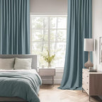 MIULEE Greyish Blue Back Tab Blackout Curtains 63 Inch Length 2 Panels Set - Image 2