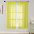 Sheer Curtains 63 Inch Length 2 Panels Set by WelvetBLK