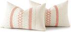 MIULEE Set of 2 Coral Red Boho Valentines Decorative Lumbar Pillow Covers 12x20 - Image 8