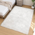 Goolela White Sheepskin Area Rug 5x8 Fluffy Faux Fur Fuzzy Furry Carpet by Goolela