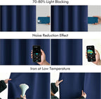MIULEE Navy Blue Back Tab Blackout Curtains 102 Inch Long 2 Panels Set - Image 5