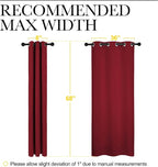 NICETOWN Christmas Burgundy Red Kitchen Blackout Curtain Panels, Thermal - Image 7