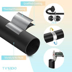 TVWOO Black Wrap Around Curtain Rods:5/8" Small Blackout Adjustable Window - Image 4