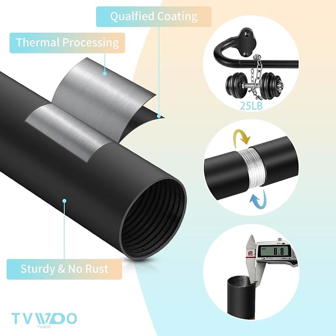 TVWOO 2 Pack Wrap Around Curtain Rods, 28 to 48 Inch, 5/8 Inch Adjustable - Image 4