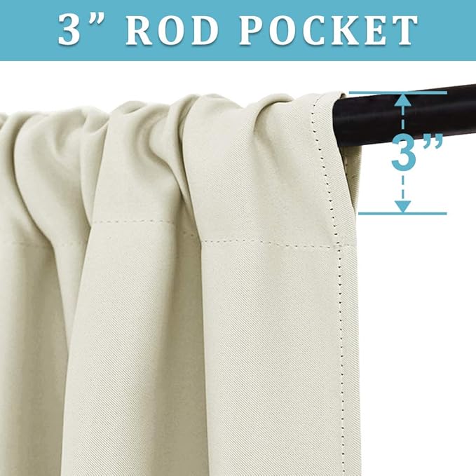 RYB HOME Curtains for Bedroom 102 inches Long, Privacy Thermal Insultaed - Image 3