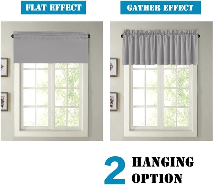 H.VERSAILTEX Blackout Valances for Windows, Kitchen Valance Curtains for Living - Image 6