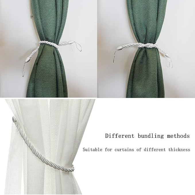 BEL AVENIR Curtain Ropes Tiebacks Tie-Backs, Curtain Handmade Holdbacks - Image 5