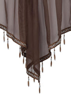 Molaxhome Swag Curtain 51 inch Length Rod Pocket Scalloped Curtain Valance - Image 7