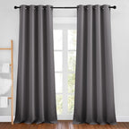 NICETOWN Grey Blackout Bedroom Curtains 96 inches Long, Grommet Thermal by NICETOWN