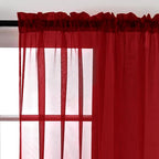 SpaceDresser Christmas Red Sheer Curtains 4 Panels Rod Pocket Semi-Sheer - Image 5
