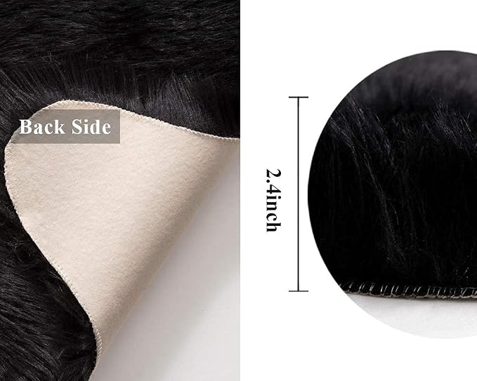 MIULEE Fluffy Rug Soft Shaggy Faux Fur Area Rug Luxury Plush Sheepskin Carpet - Image 2