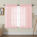 Gwine Blush Pink Sheer Curtains by Gwine