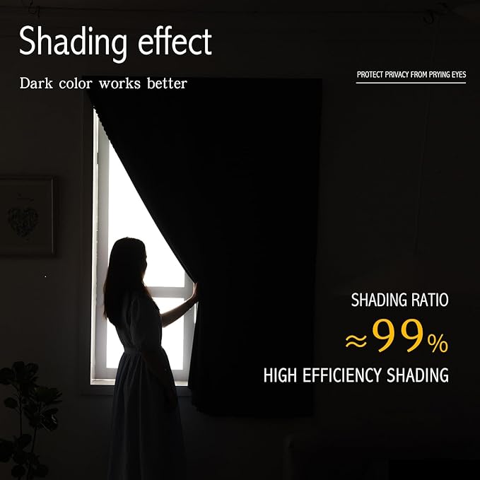 Blackout Curtains for Bedroom Sticky Curtain Blackout Window Cover Self - Image 4