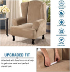H.VERSAILTEX Wingback Chair Covers Velvet Plush Wing Chair Slipcover 1 Piece - Image 4