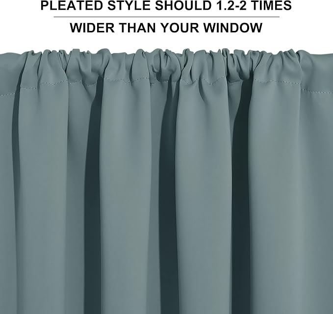 RYB HOME Blackout French Door Window Curtain Covering, Rod Pocket Thermal - Image 7