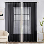 MIULEE 2 Panels Solid Color Sheer Window Curtains Elegant Halloween Window by MIULEE