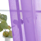 SpaceDresser Basic Rod Pocket Sheer Voile Window Curtain Panels Lavender 1 Pair - Image 3