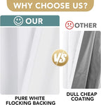 H.VERSAILTEX Pure White Curtains 96 inches Long, 100% Blackout Curtains - Image 4
