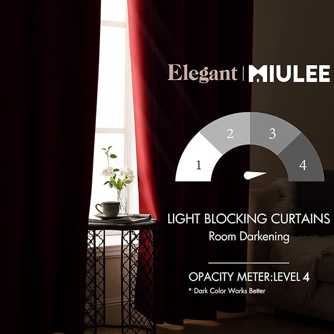 MIULEE Christmas Blackout Curtains Room Darkening Thermal Insulated Drapes - Image 2