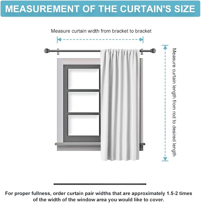 RYB HOME 54 inch Curtains for Living Room, Rod Pocket Thermal Insulated Small - Image 7
