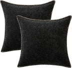 MIULEE Pack of 2 Couch Throw Pillow Covers 16x16 Inch Black Farmhouse - Image 6