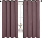 NICETOWN Bedroom Curtain Panels Blackout Draperies, Dry Rose, 1 Pair, 55 by - Image 2