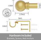 Thestoa Gold Curtain Rods for Windows 30-46 Inch, 5/8" Stainless Steel Small - Image 3