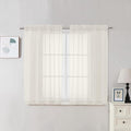 OVZME 2 Panels Cream Sheer Curtains 54 Inches Length Window Treatment by OVZME