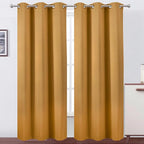 LEMOMO Mustard Yellow Thermal Blackout Curtains/42 x 84 Inch/Set of 2 Panels by Lemomo