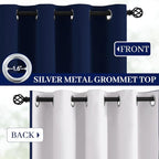 Yakamok Navy Blue 100% Blackout Curtains 84 Inches Long Thermal Insulated - Image 3