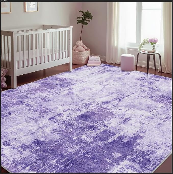 Washable Area Rugs Square 8ft Non-Slip Modern Abstract Soft - Image 6