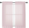 OWENIE Sheer Curtains 54 Inch Length 2 Panels Set, Blush Sheer Curtain by OWENIE