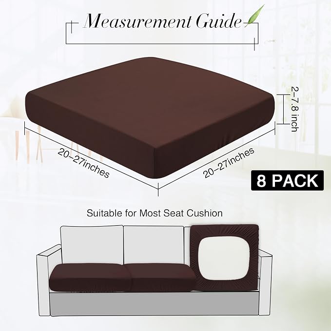 Newwiee 8Pcs Patio Cushion Covers Stretch Outdoor Cushion Cover Replacement - Image 2