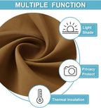 RYB HOME Short Gold Brown Blackout Curtains - Image 5