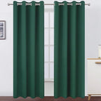 LEMOMO Blackout Curtains 52 x 90 Inch Long Dark Green Curtains Set of 2 Panels by Lemomo