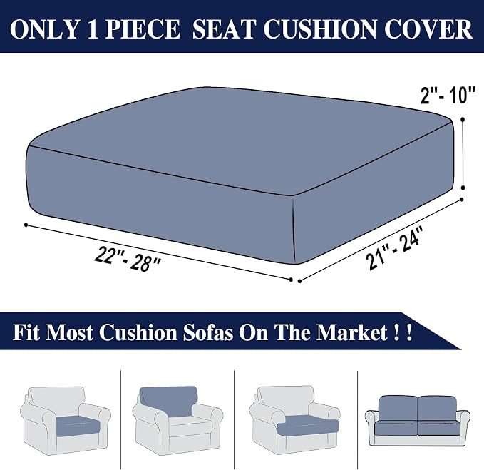Couch Cushion Cover Seat Cushion Cover Stretch Armchair Cover Separate - Image 6