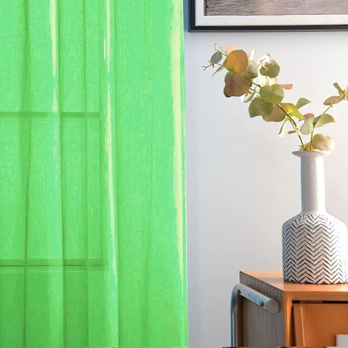 SpaceDresser Sheer Voile Window Treatment Rod Pocket Curtain Panels - Image 3