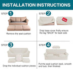 Turquoize 4 Piece Sofa Covers for 3 Cushion Couch Sofa Slipcover Soft Couch - Image 6