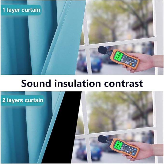 NICETOWN Teal Blue Full Shade Curtain Panels, Pair of Thermal Insulated & - Image 4