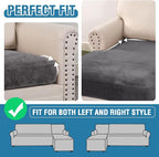 H.VERSAILTEX Velvet Stretch Sectional Couch Covers 3 Pieces Sofa Seat Cushion - Image 6