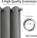 Joydeco Light Grey Custom Solid Single Blackout Curtain - Image 5