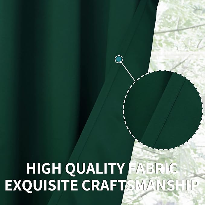 BGment Green Blackout Curtains 72 Inch Length 2 Panels Set, Grommet Thermal - Image 7