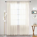 SpaceDresser Basic Rod Pocket Sheer Voile Window Curtain Tiers Ivory 2 Panels by SpaceDresser